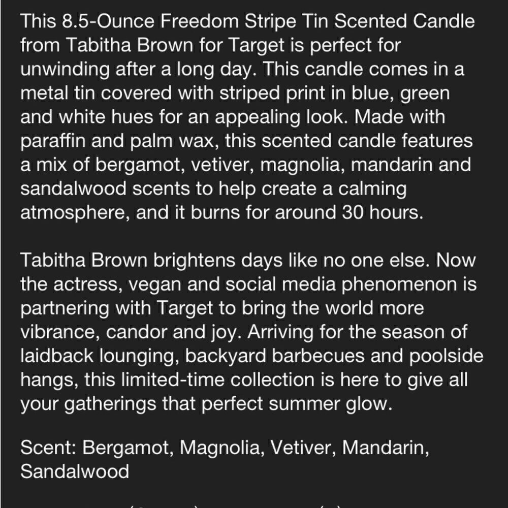 Tabitha Brown Candle in Tin/Container - Picture 4 of 5